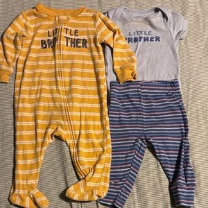 Little Brother Outfit and onesie set, 6 months